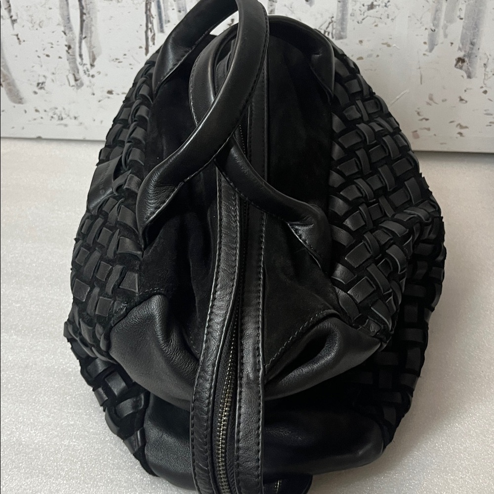 Liebeskind Black Woven Leather Satchel - Picture 3 of 12